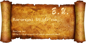 Baronyai Uljána névjegykártya